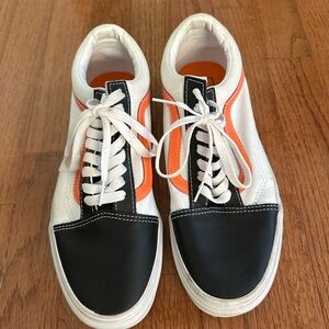 Vans Black and Orange Sneakers Classic Skate Style